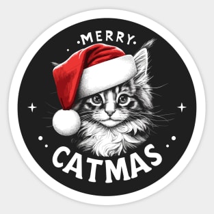 Merry Catmas Maine Coon Christmas Sticker